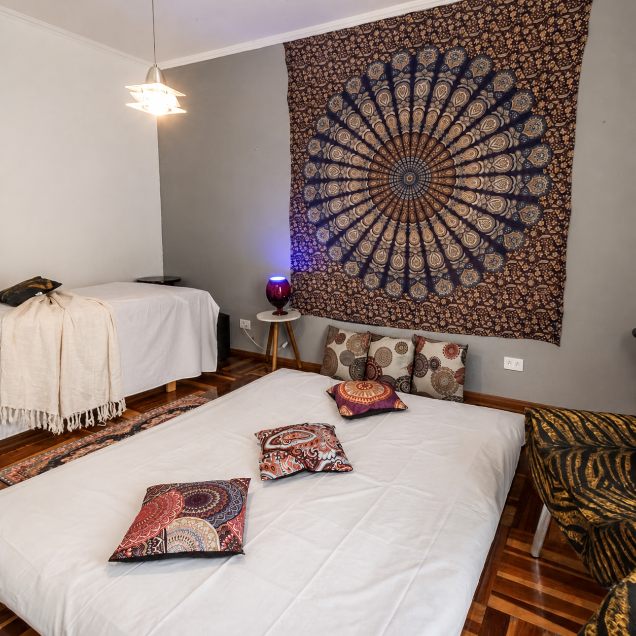 Sala de massagem com mandala